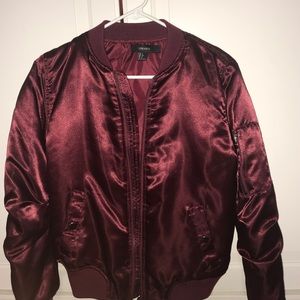 Forever 21 burgundy bomber jacket. Only worn once